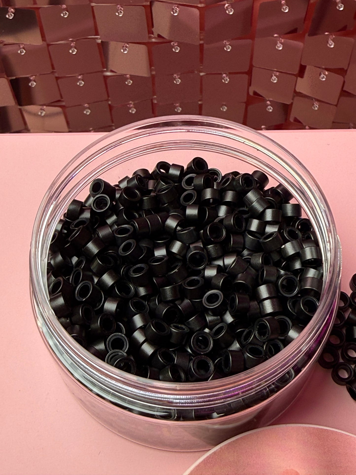 Micro-beads for I tips hair extensions (Black Color)