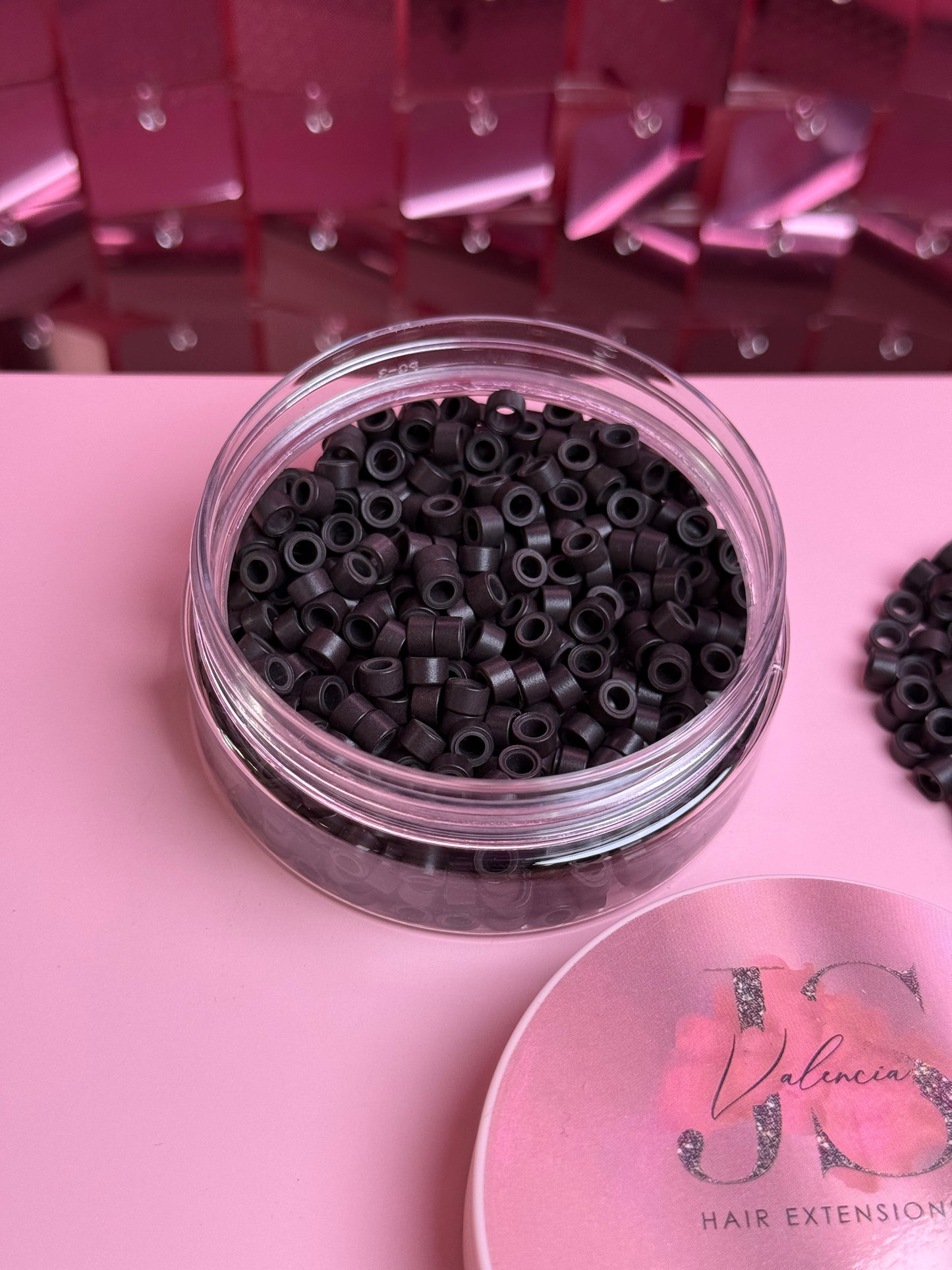 Micro-beads for I tips hair extensions (Dark brown)