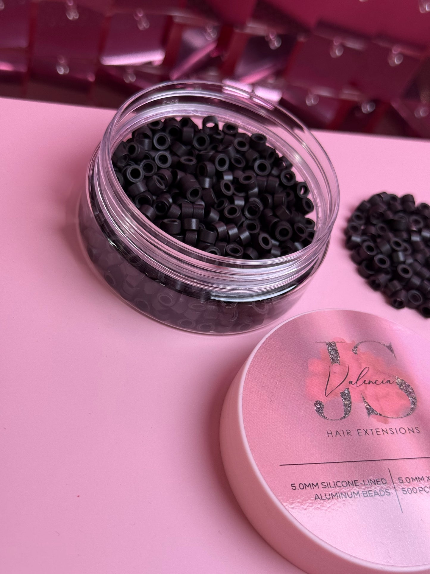 Micro-beads for I tips hair extensions (Dark brown)