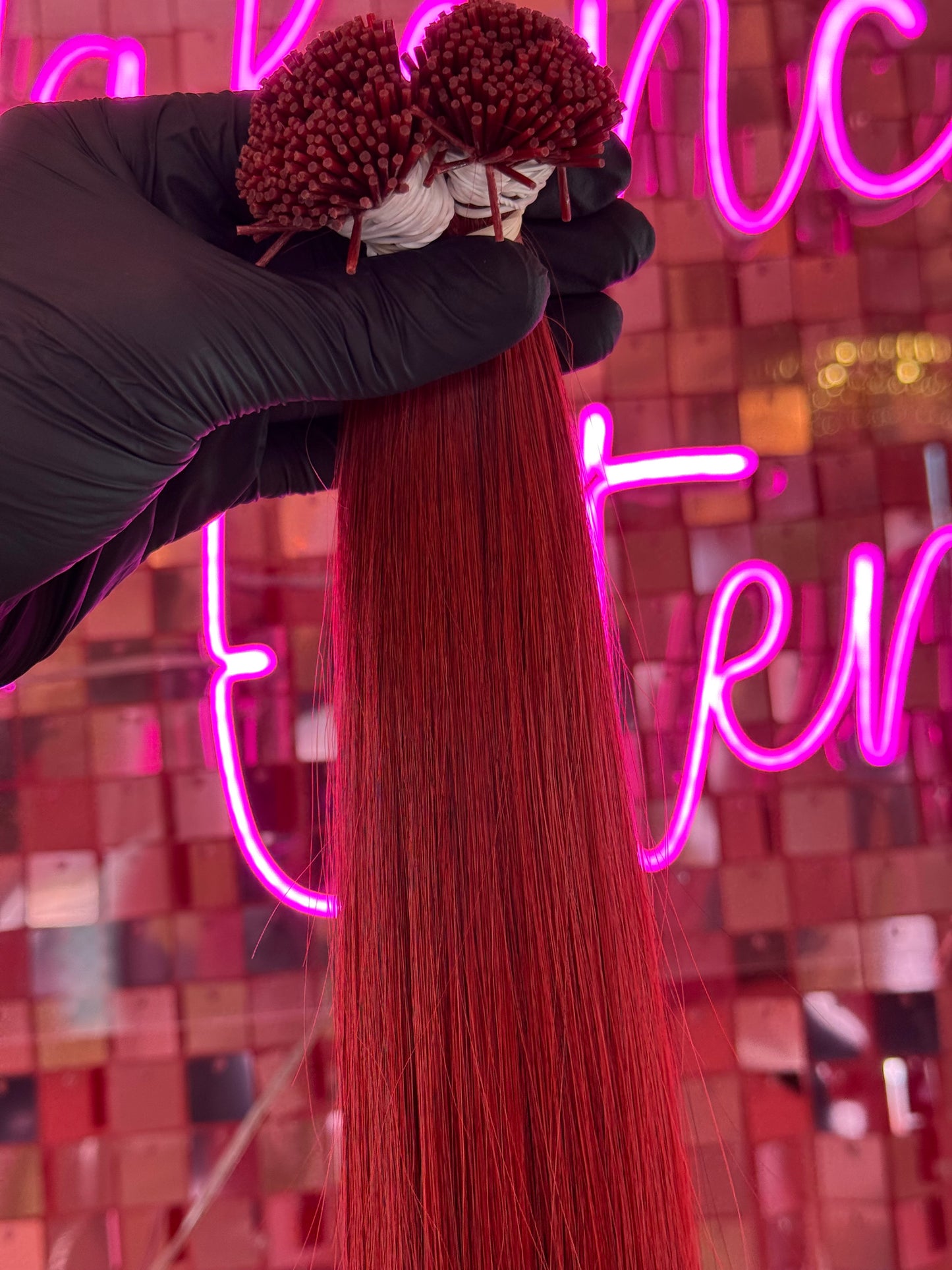 I TIPS HAIR EXTENSIONS # RED