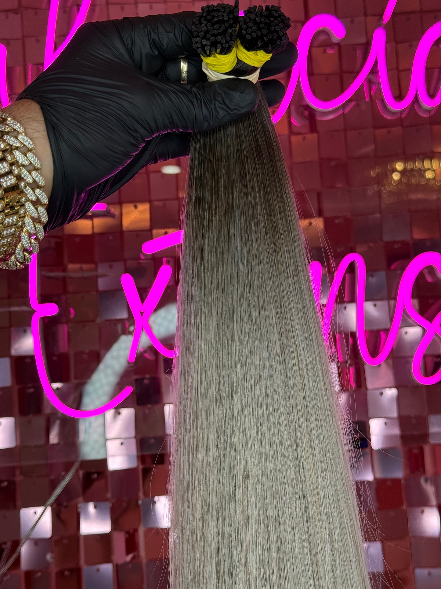 I TIPS HAIR EXTENSIONS 22” #B LIGTH GREY