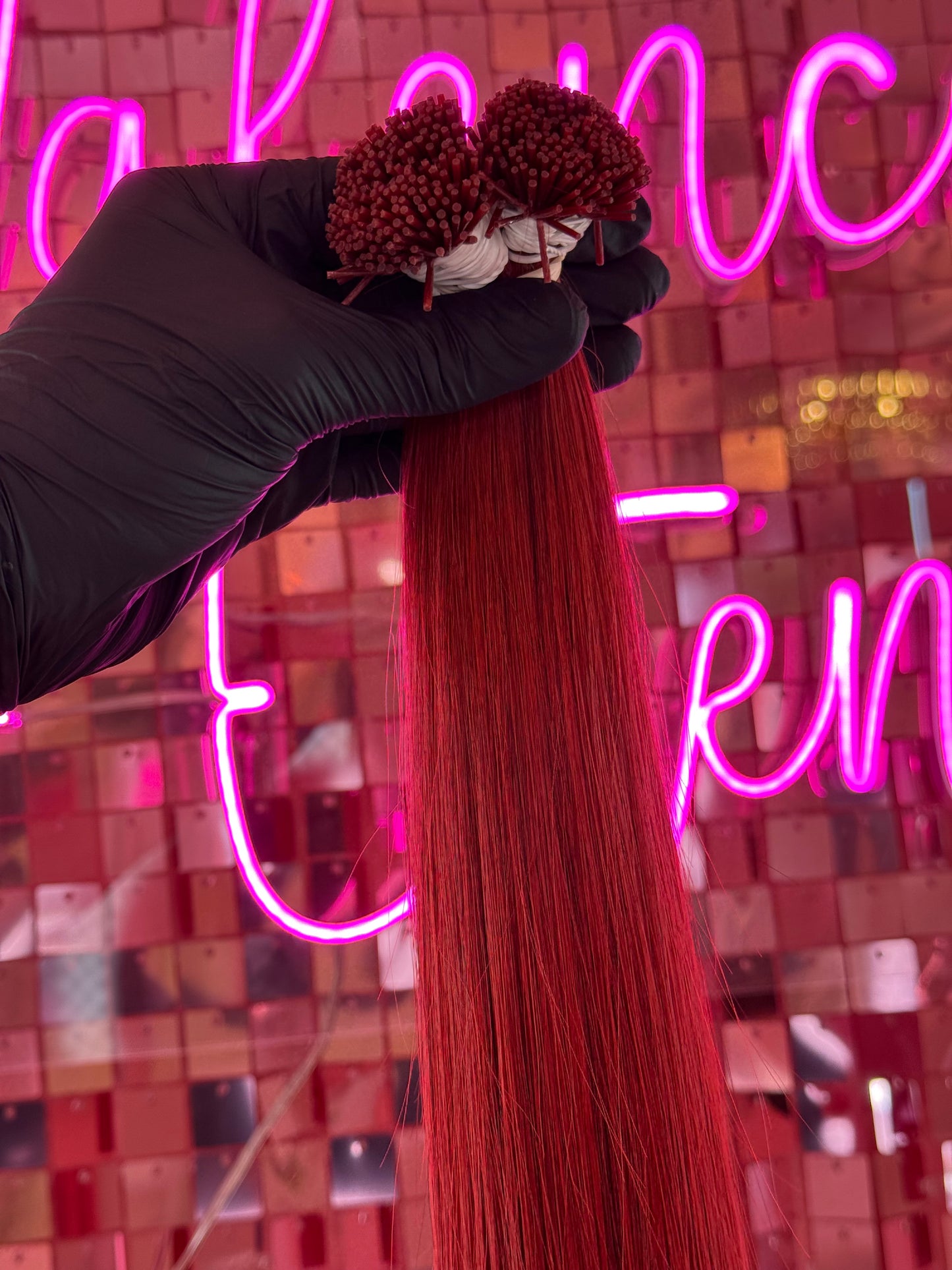 I TIPS HAIR EXTENSIONS # RED