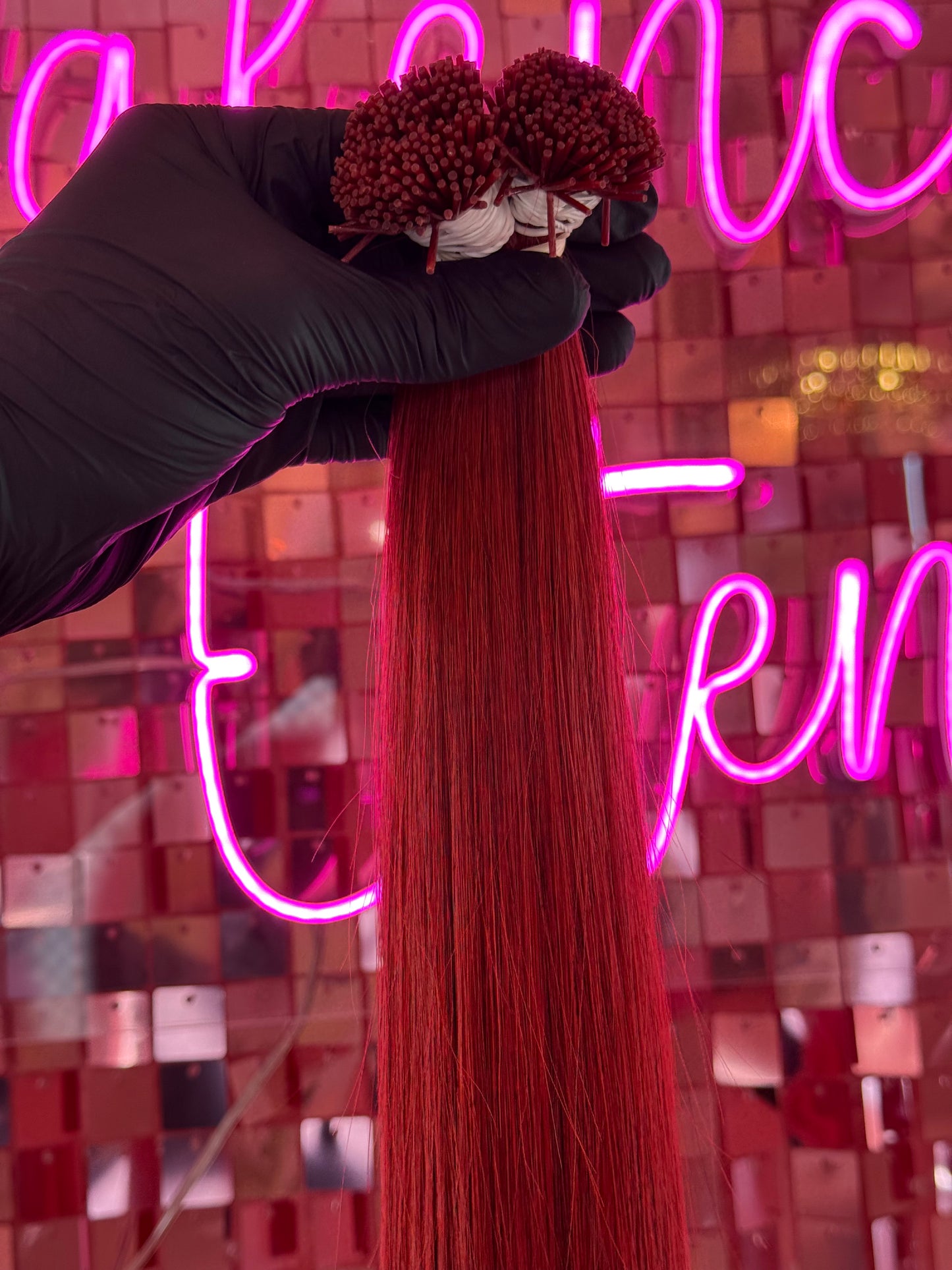 I TIPS HAIR EXTENSIONS # RED