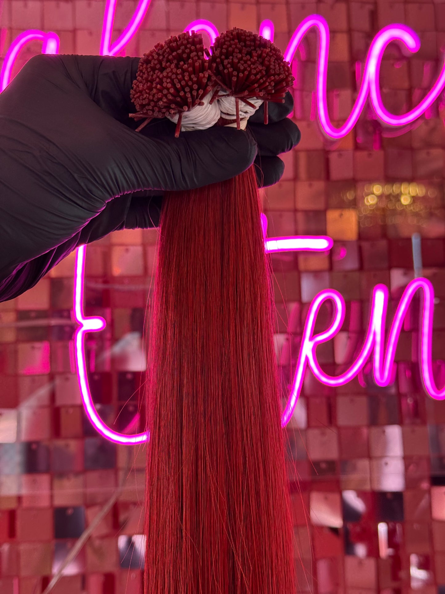 I TIPS HAIR EXTENSIONS # RED