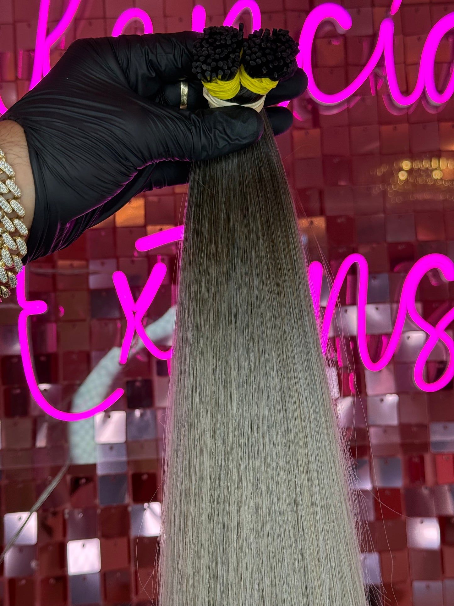 I TIPS HAIR EXTENSIONS 22” #B LIGTH GREY