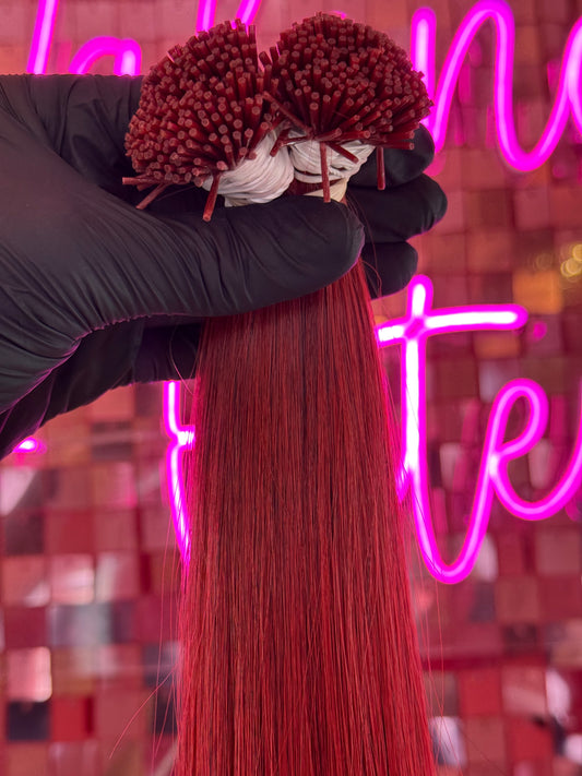 I TIPS HAIR EXTENSIONS # RED