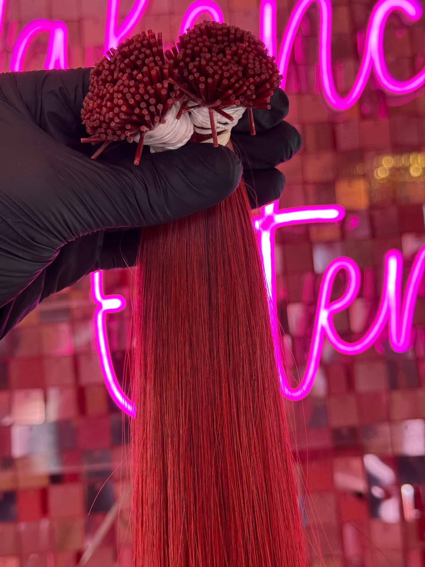 I TIPS HAIR EXTENSIONS # RED