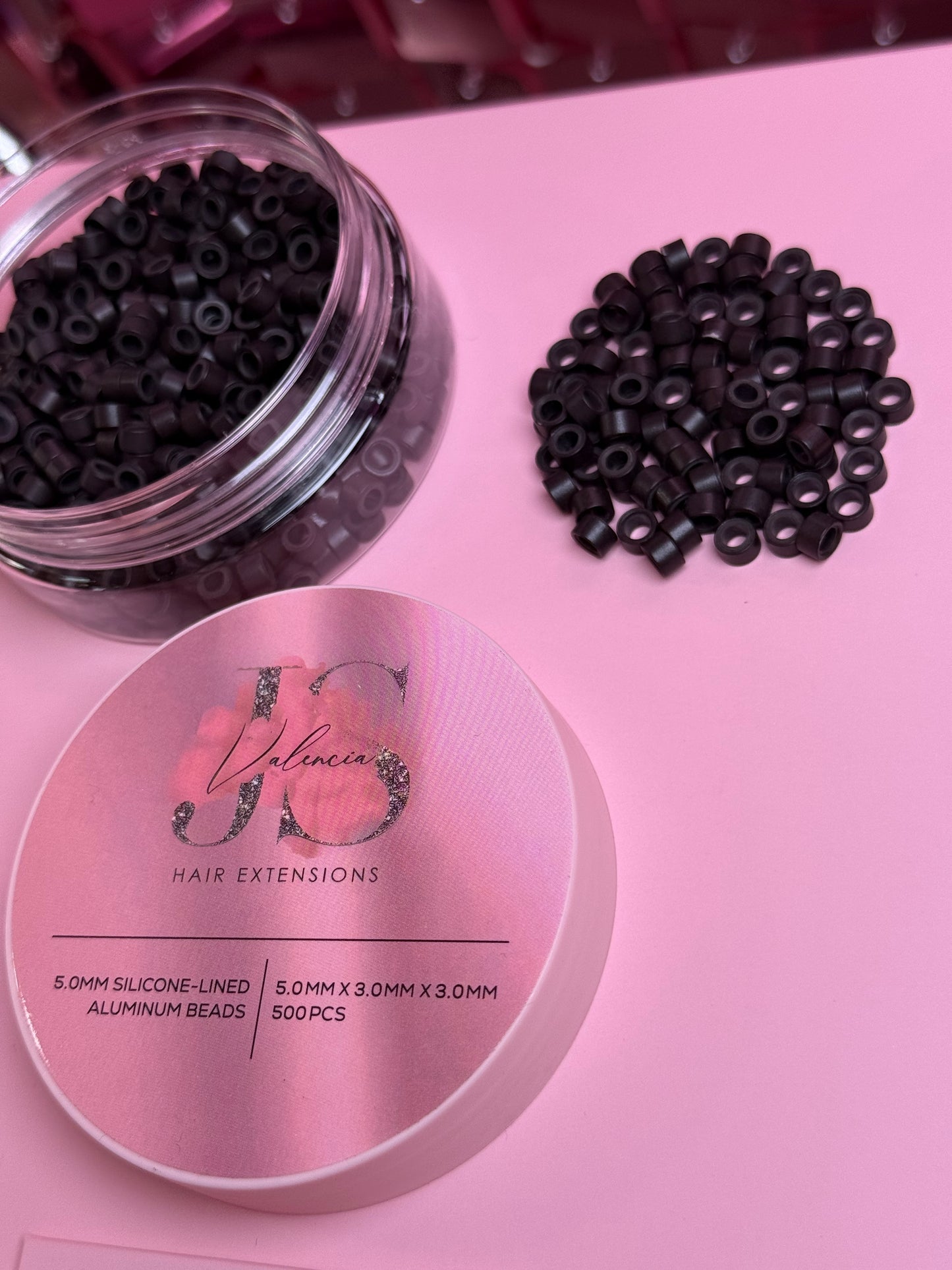 Micro-beads for I tips hair extensions (Dark brown)