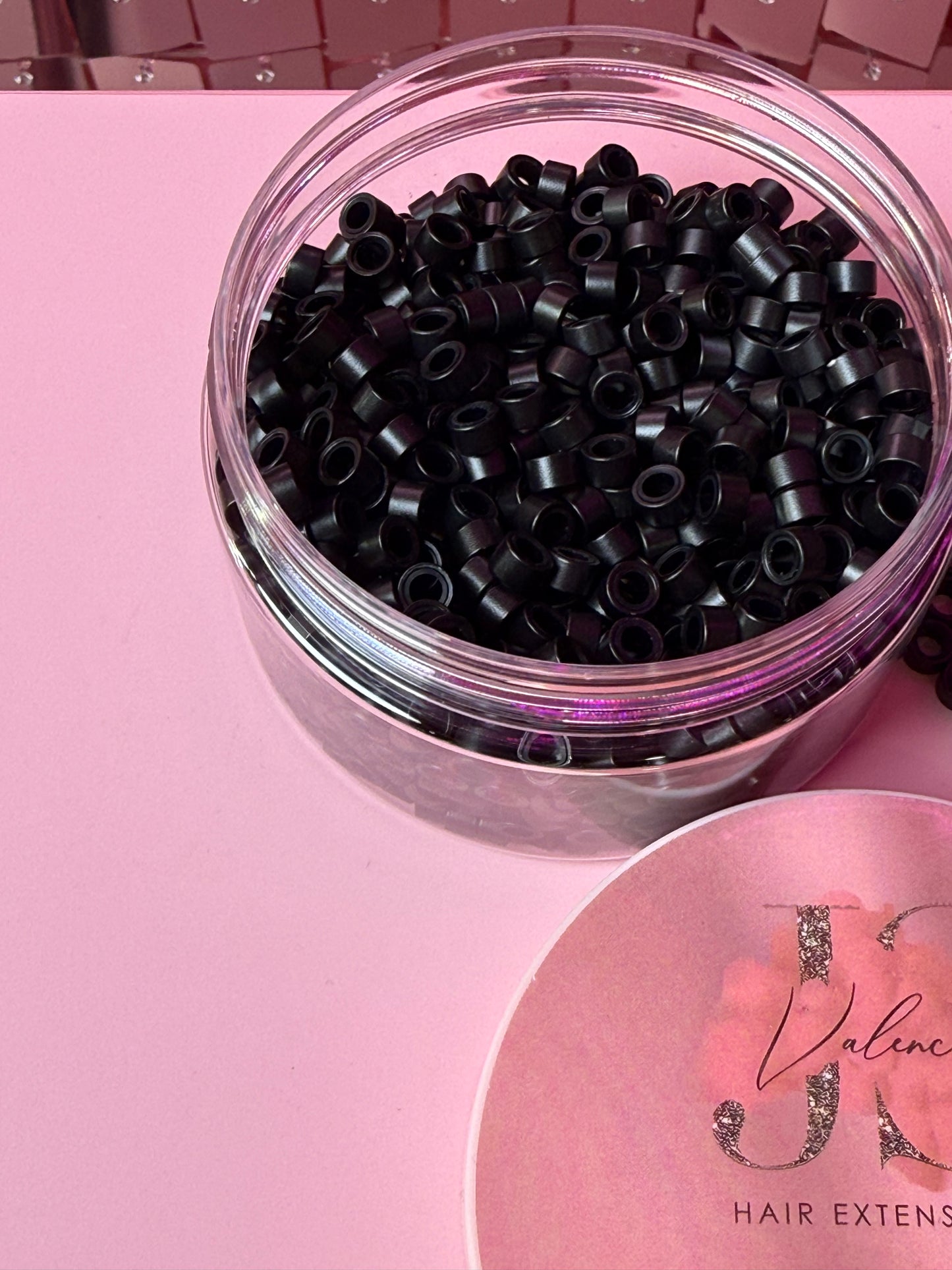 Micro-beads for I tips hair extensions (Black Color)