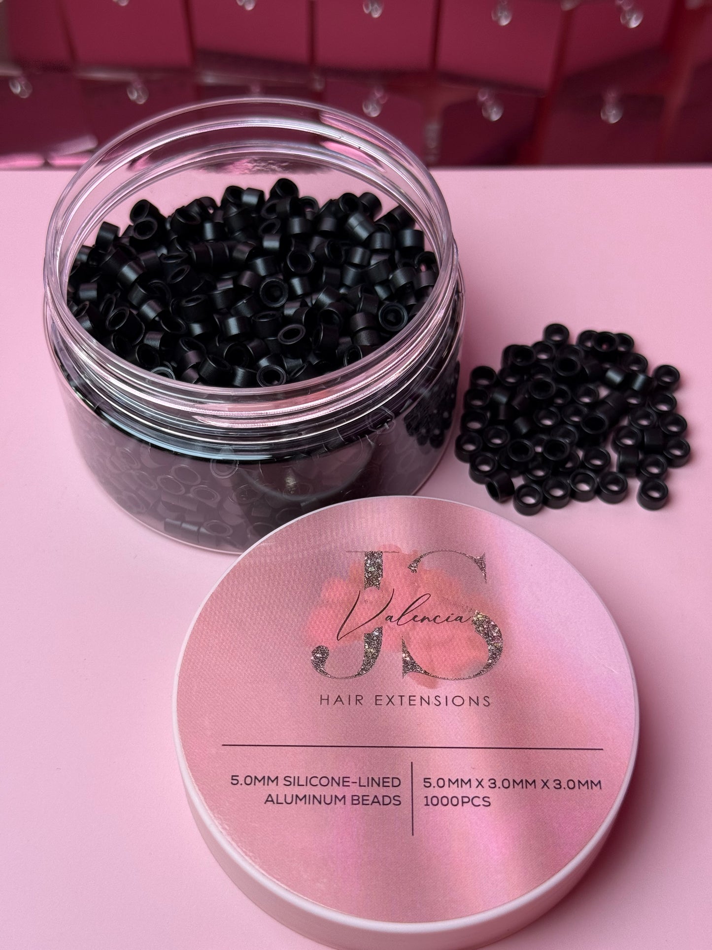 Micro-beads for I tips hair extensions (Black Color)