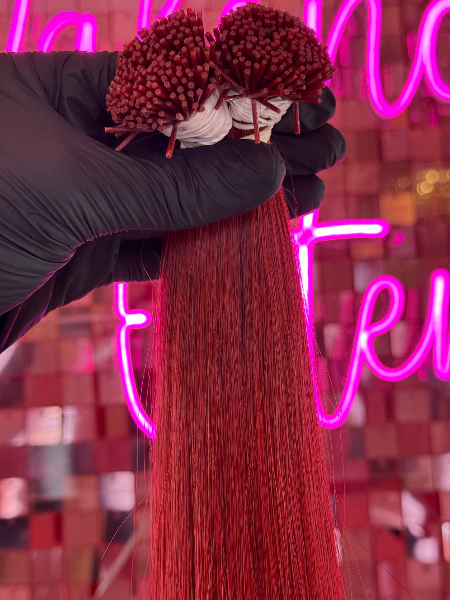 I TIPS HAIR EXTENSIONS # RED