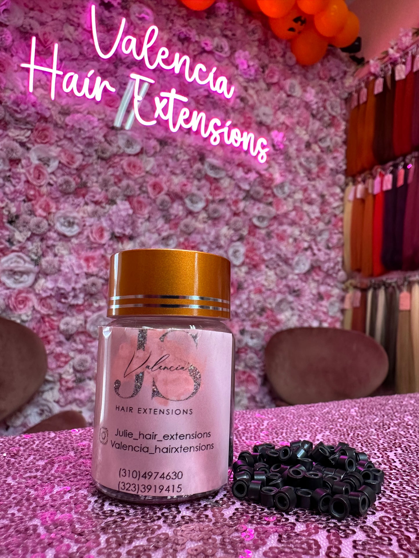 Black beads for I tips hair extensions